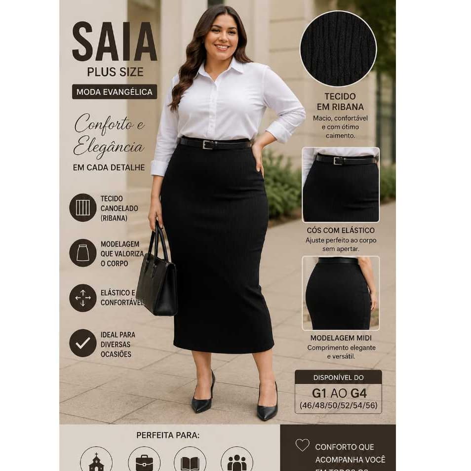 SAIA PLUS SIZE LONGA CUMPRIDA