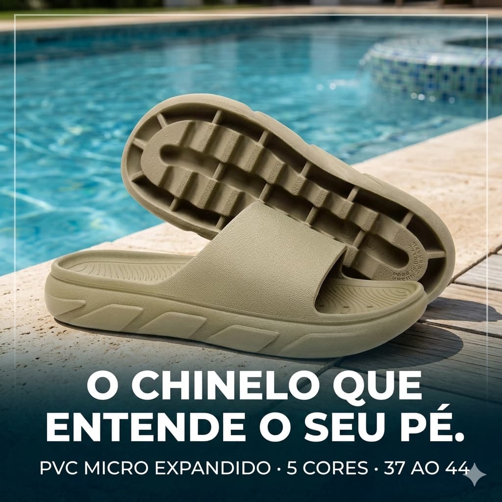 Chinelo Masculino Slide Nuvem Antiderrapante Anatômico Confortável Solado Tratorado Resistente Dia a Dia Envio Rápido