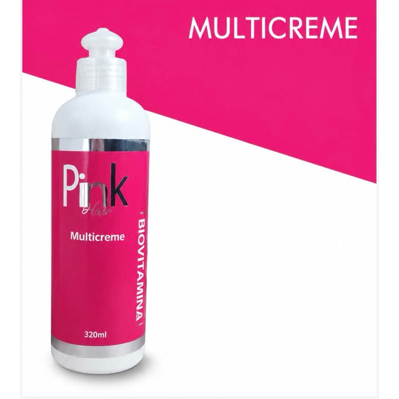 Multicreme Biovitamina Pink Hair 320ml – Creme de Pentear Multifuncional 2 em 1