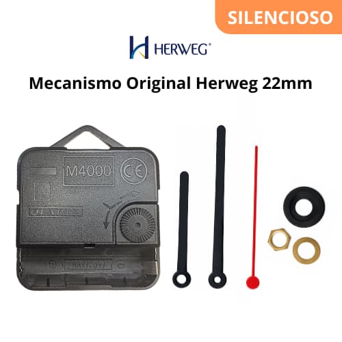 Mecanismo Relógio Parede Eixo Alto 22mm Silencioso Maquina de movimento continuo Original Herweg M4000