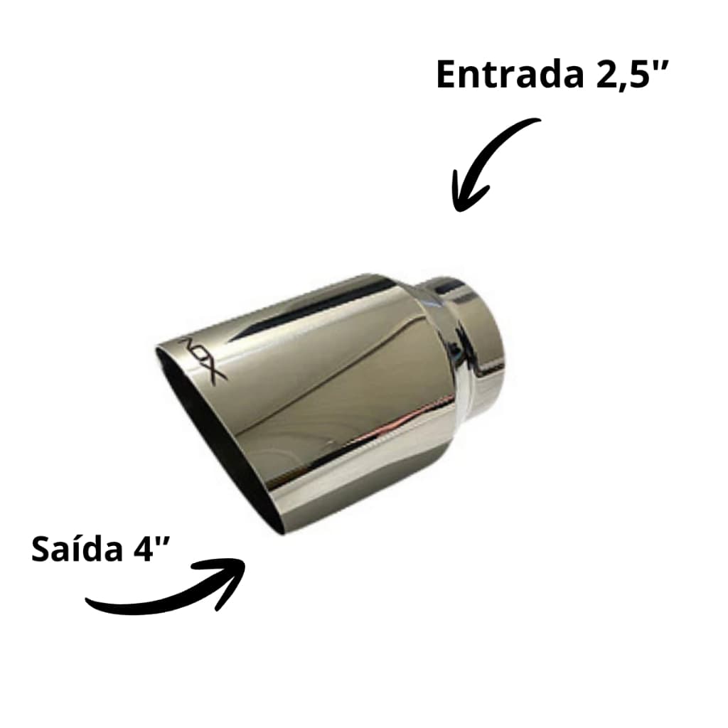 Ponteira Esportiva 4'' Inox 304 Chapa Simples Chanfrada NOX