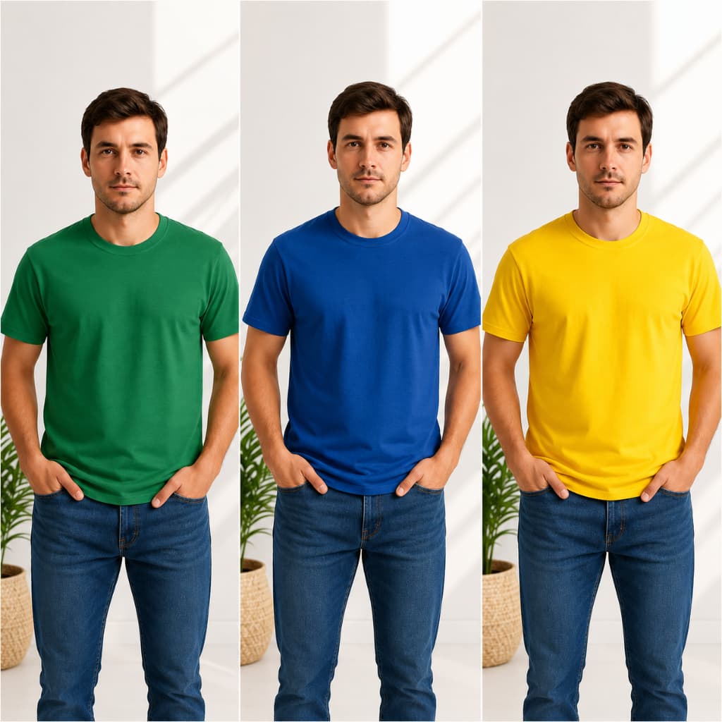Kit 3 Camisetas Masculina Lisa Premium 100% Algodão