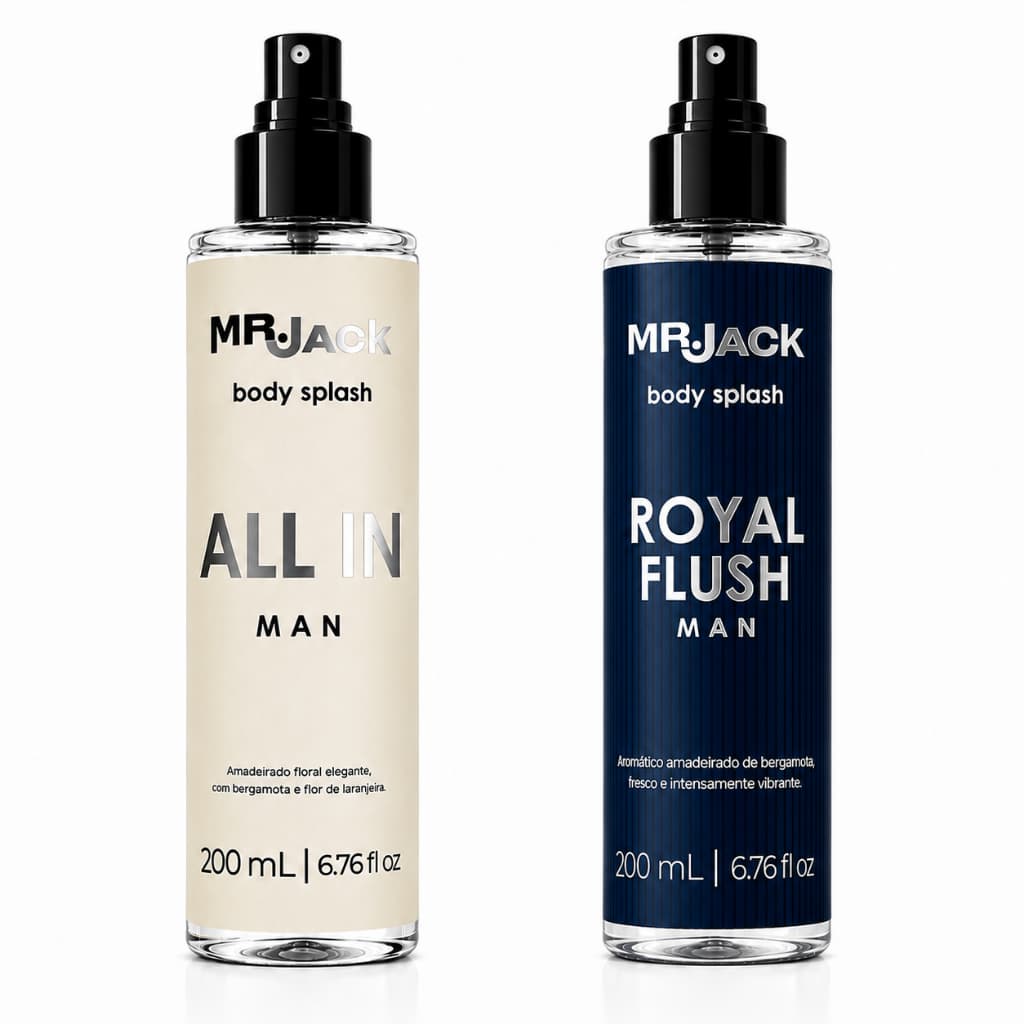 Kit 2 Body Splash Masculino Royal Flush e All In 200ml - Perfume Amadeirado