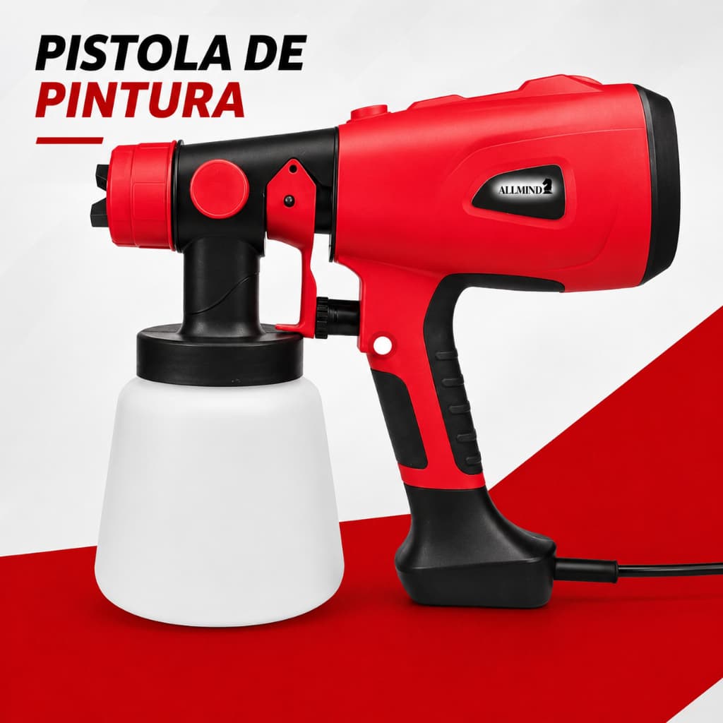 Pistola Elétrica para Pintura Pulverizador de tinta Compressor com Bico de Metal 900w