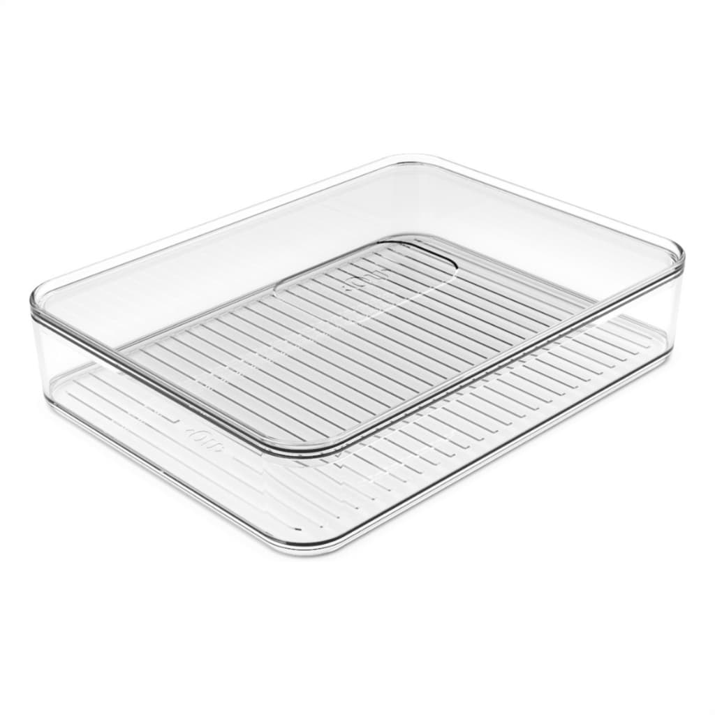 Porta Frios Transparente Empilháveis Tampa Queijo Presunto Organizador Geladeira Linha Clear Fresh Ou