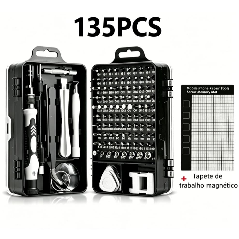 Um Conjunto Profissional Multifuncional De Chave De Fenda De 135 Peças Para Reparo De Dispositivo Eletrônico Aço Cromo V