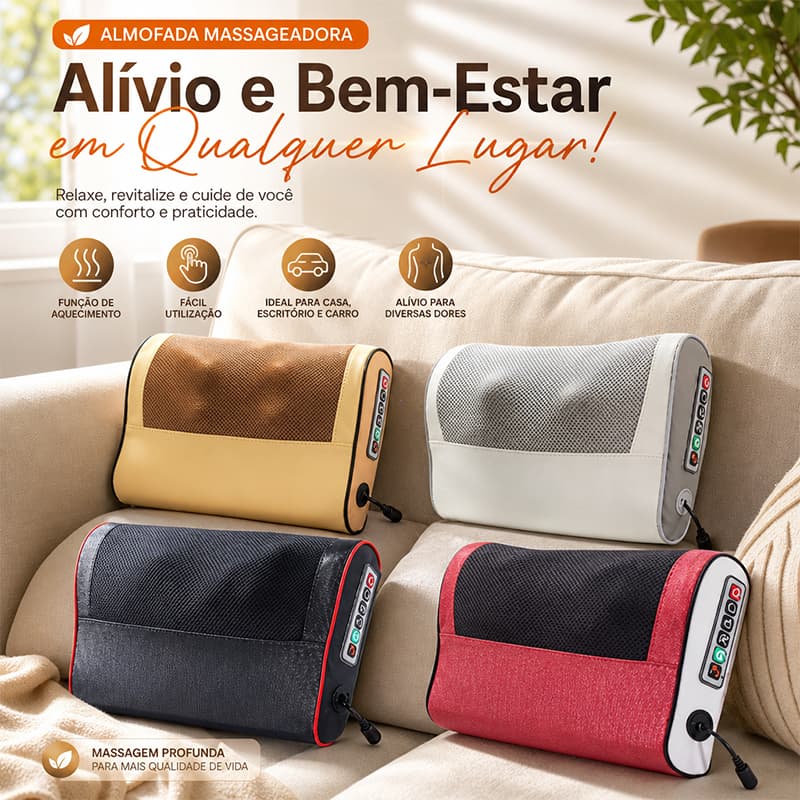 Massageador Bolas Shiatsu Lombar Pescoço Veicular E Casa Almofada Lombar Pescoço Pés Almofada Encosto Massageador