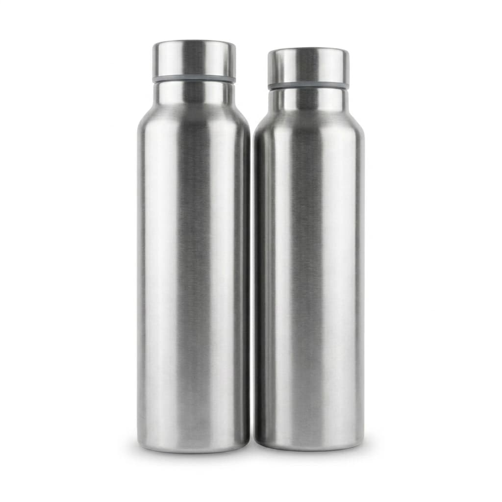 Kit 2 Garrafas Inox 1 Litro Academia Escola Trabalho Resistente