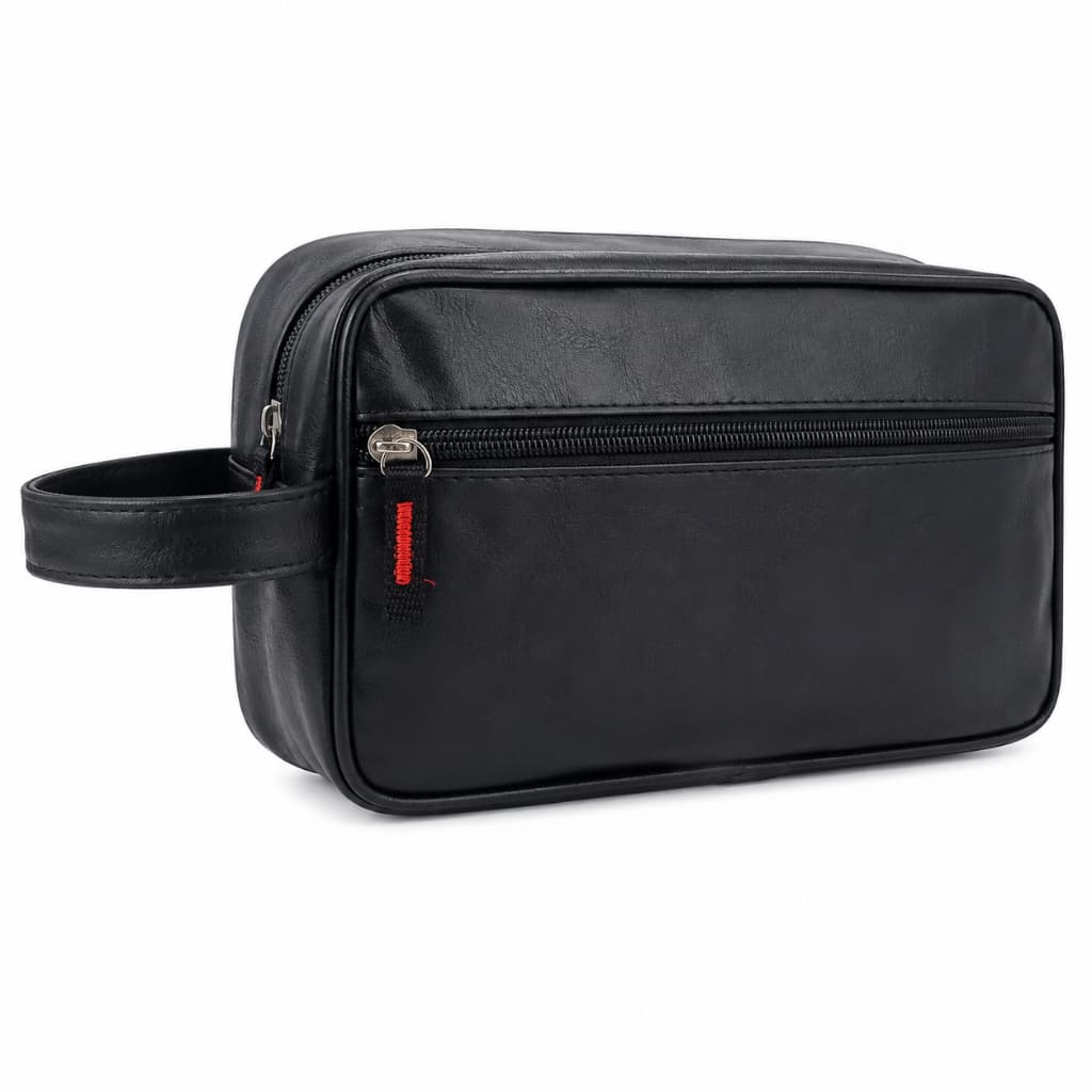 Necessaire Masculina Grande Couro Sintético Organizadora Viagem Higiene Pessoal 2L com Alça e Zíper Reforçado
