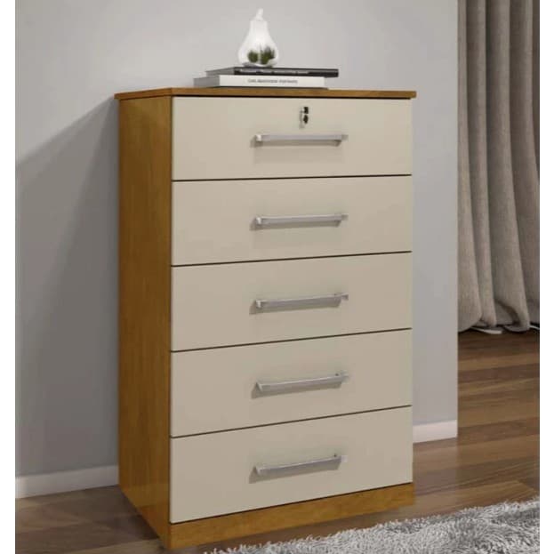 Cômoda Vane 013 5 Gavetas Com Chave Organizador Quarto