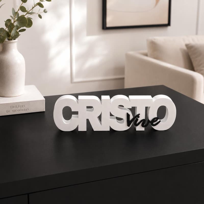 Cristo Vive Decorativo | Decoração Cristã Moderna para Sala, Quarto, Escritório, Igreja e Ambientes de Fé