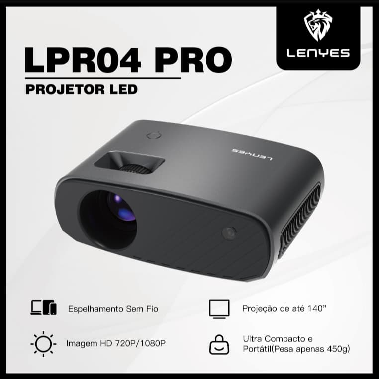 Projetor | Ideal para casa, escritório e sala de aula | Compatível com iOS/Android | 1080P/720P LENYES