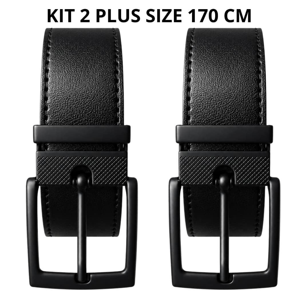 Cinto Masculino Plus Size de Couro Social Clássico 170 Cm Ajustável Largo Fivela Removível