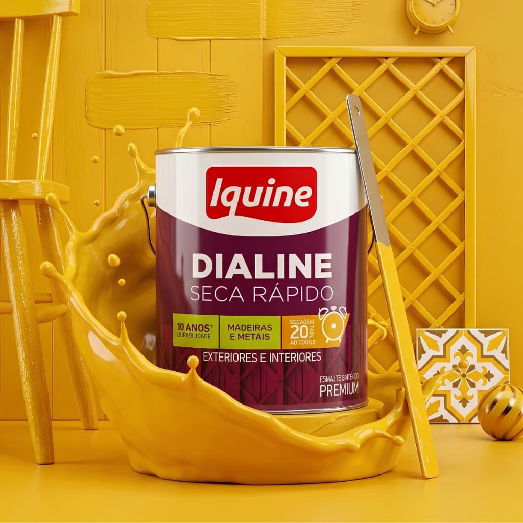 Tinta Esmalte Sintético Dialine Amarelo 750ml