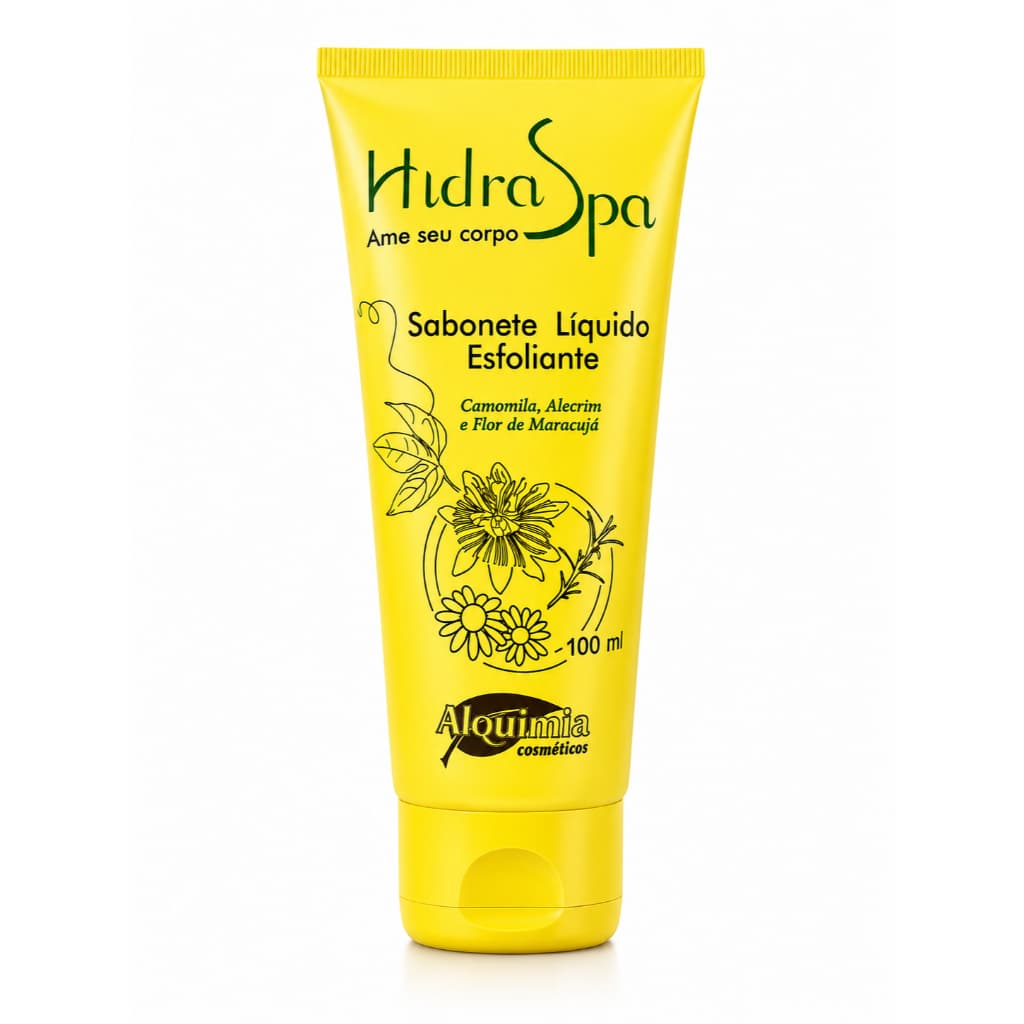 Sabonete Líquido Esfoliante Camomila, Alecrim e Flor de Maracujá 100ml
