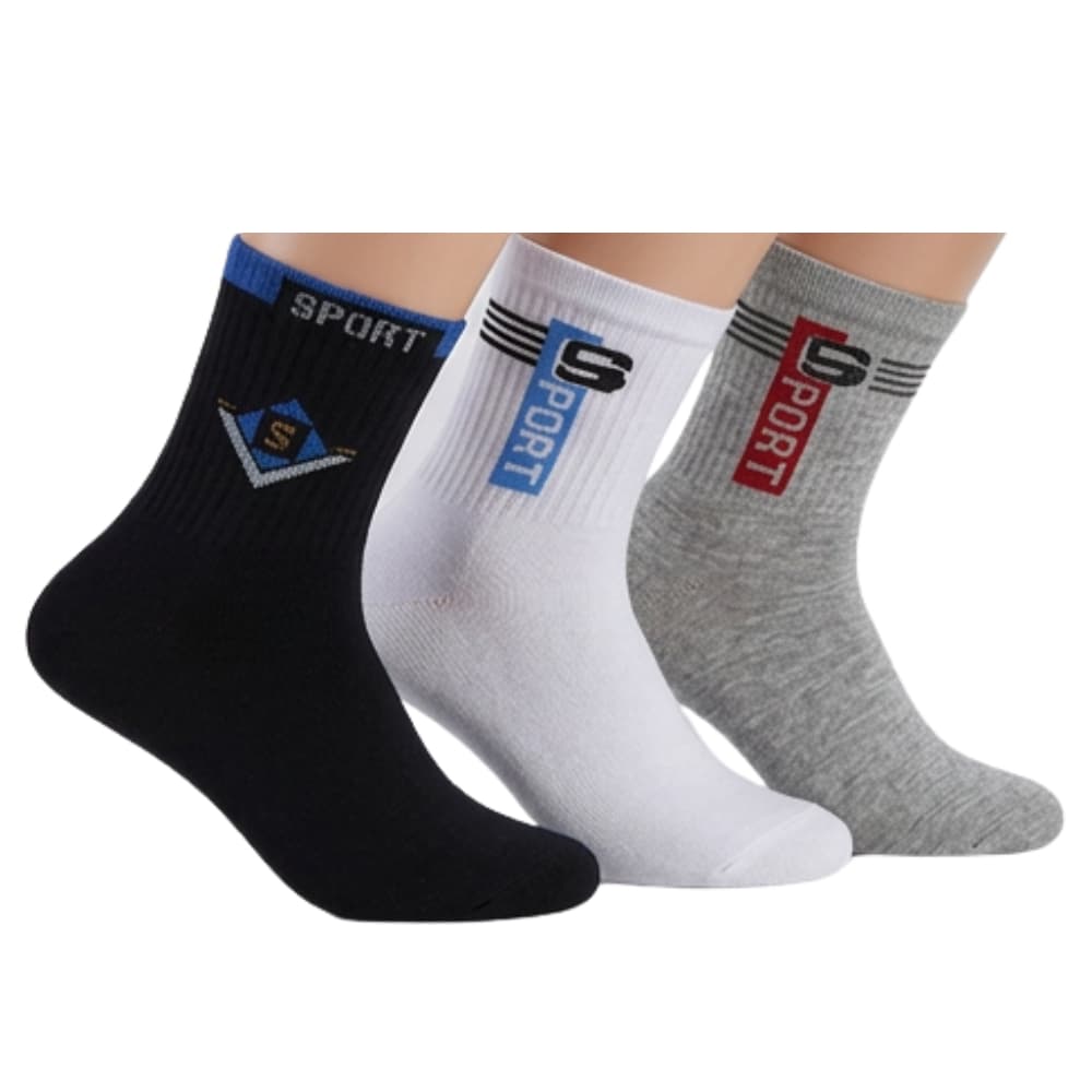 MEIA SPORT CANO ALTO 12 6  ou 3 PARES ALGODÃO POLISTER