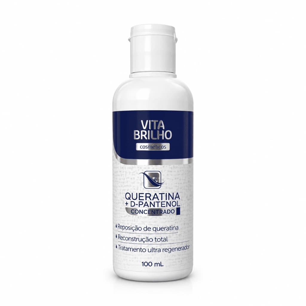 Queratina Líquida Concentrada Vita Brilho 100ml Queratina + D-Pantenol Reconstrução Capilar Tratamento Regenerador