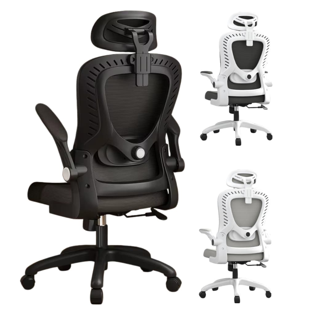 Cadeira de Escritório Ergonômica com ajuste lombar reclinável giratória suporta 120kg BlidShop