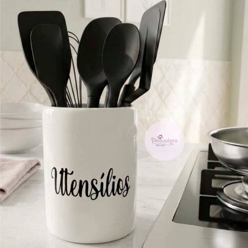 Porta Utensílios em Cerâmica - Personalizado - CAPACIDADE DE MAIS DE 10 ESPÁTULAS