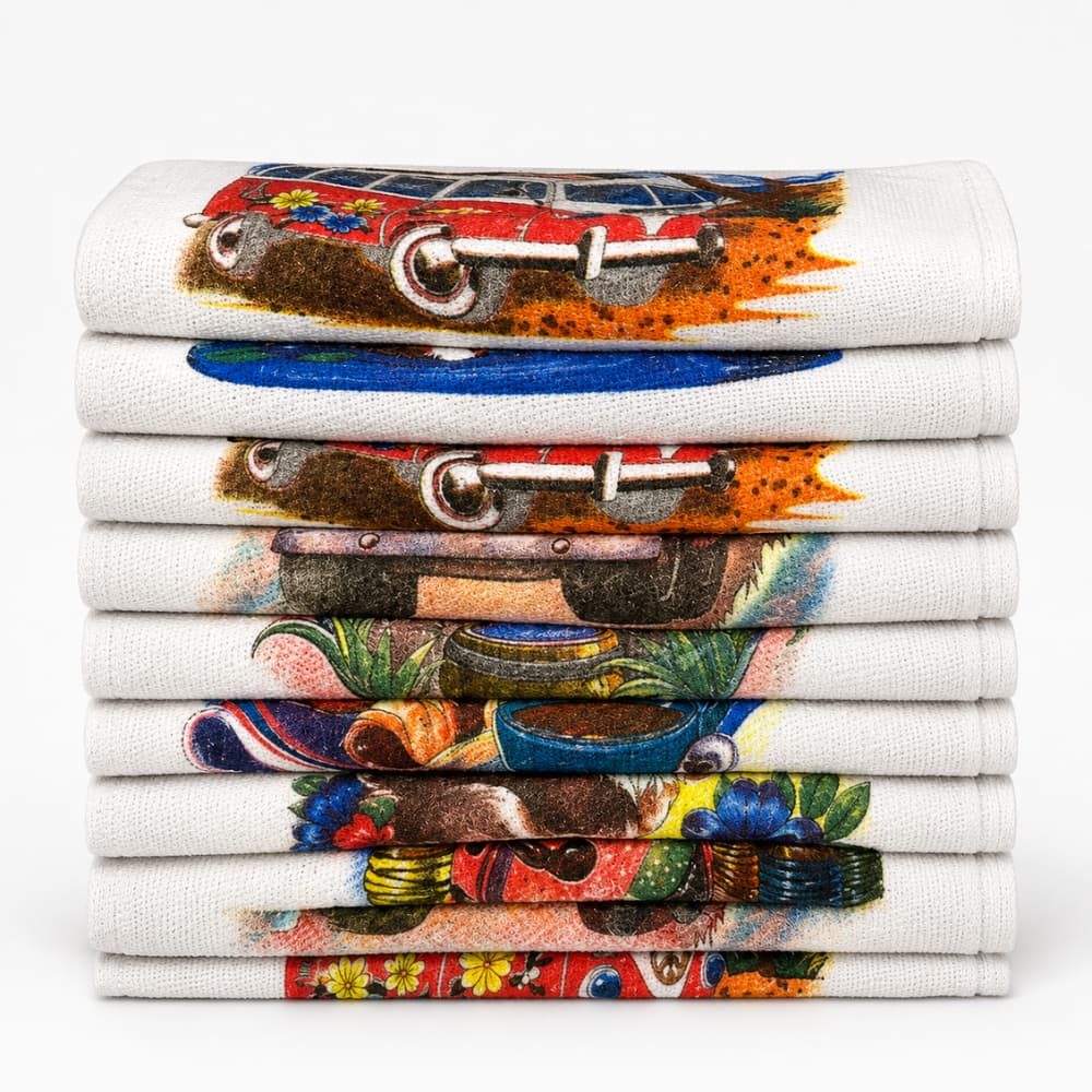 Kit 10 Panos de Prato 100% Algodão 35x60 Estampado Cozinha Absorvente Não Solta Fiapo Limpeza Louça
