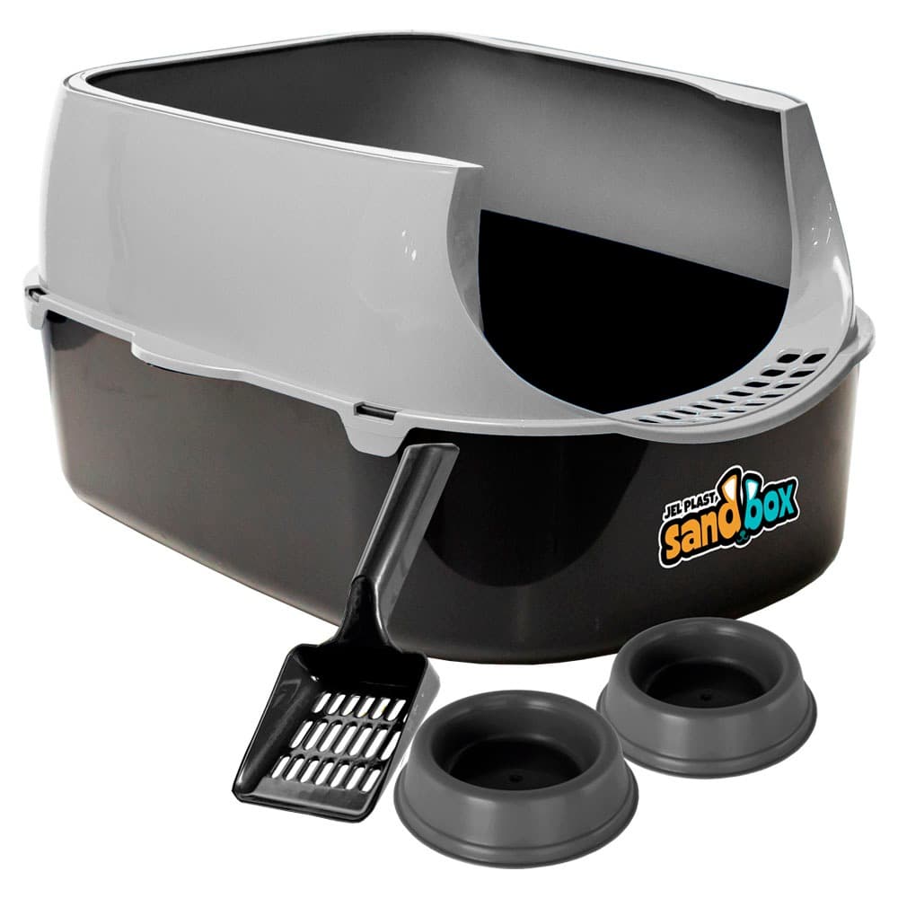 Caixa de Areia Banheiro Para Gatos Sanitario Resistente Furba SandBox Grande