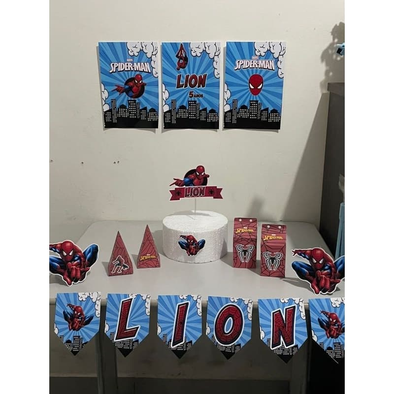 KIT FESTA HOMEM ARANHA- FAZEMOS TODOS OS TEMAS- SÓ UM BOLINHO- PEGUE E MONTE