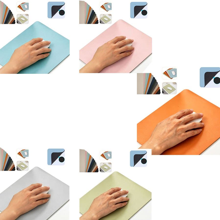 Mouse Pad Antiderrapante 26x21cm Pequeno Em Pu Premium, Minimalista, Impermeável,Para Escritório.
