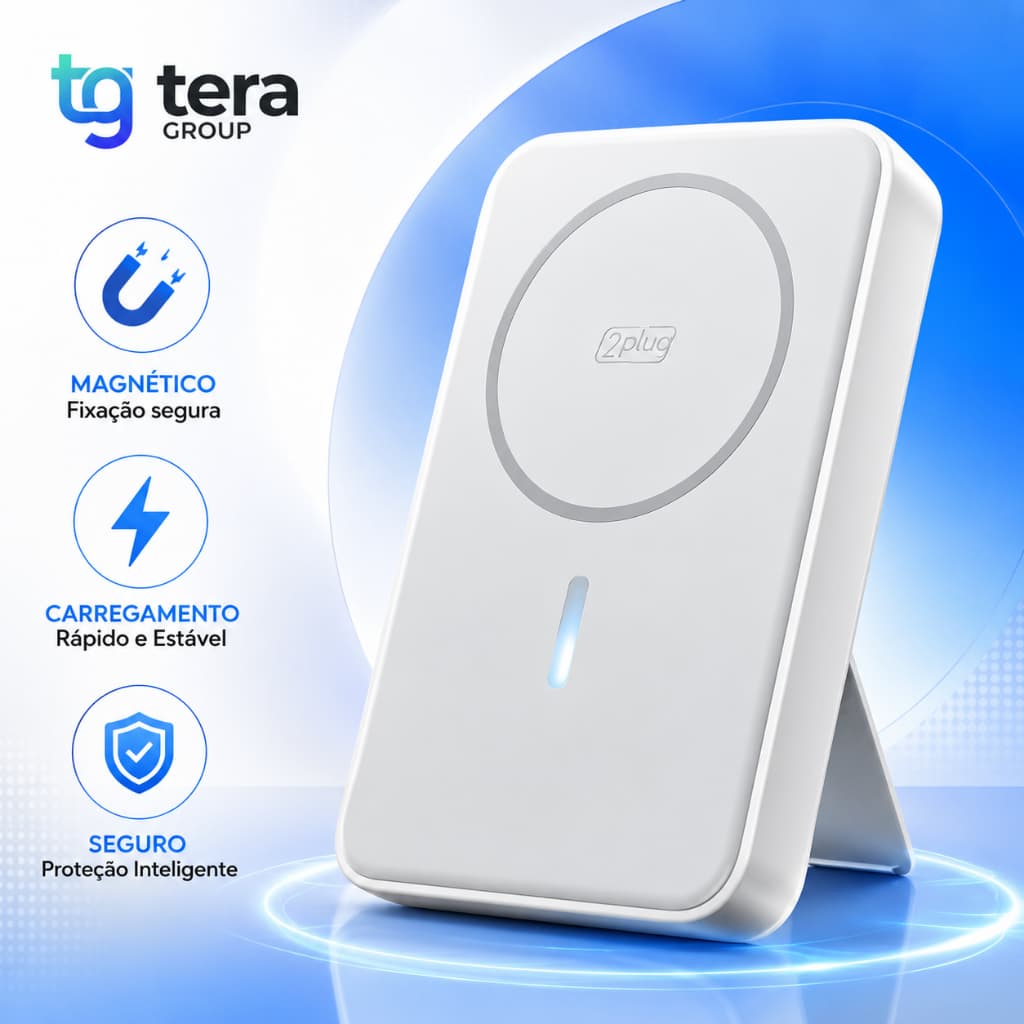 Carregador Portátil Por Indução Sem Fio Recarregável
