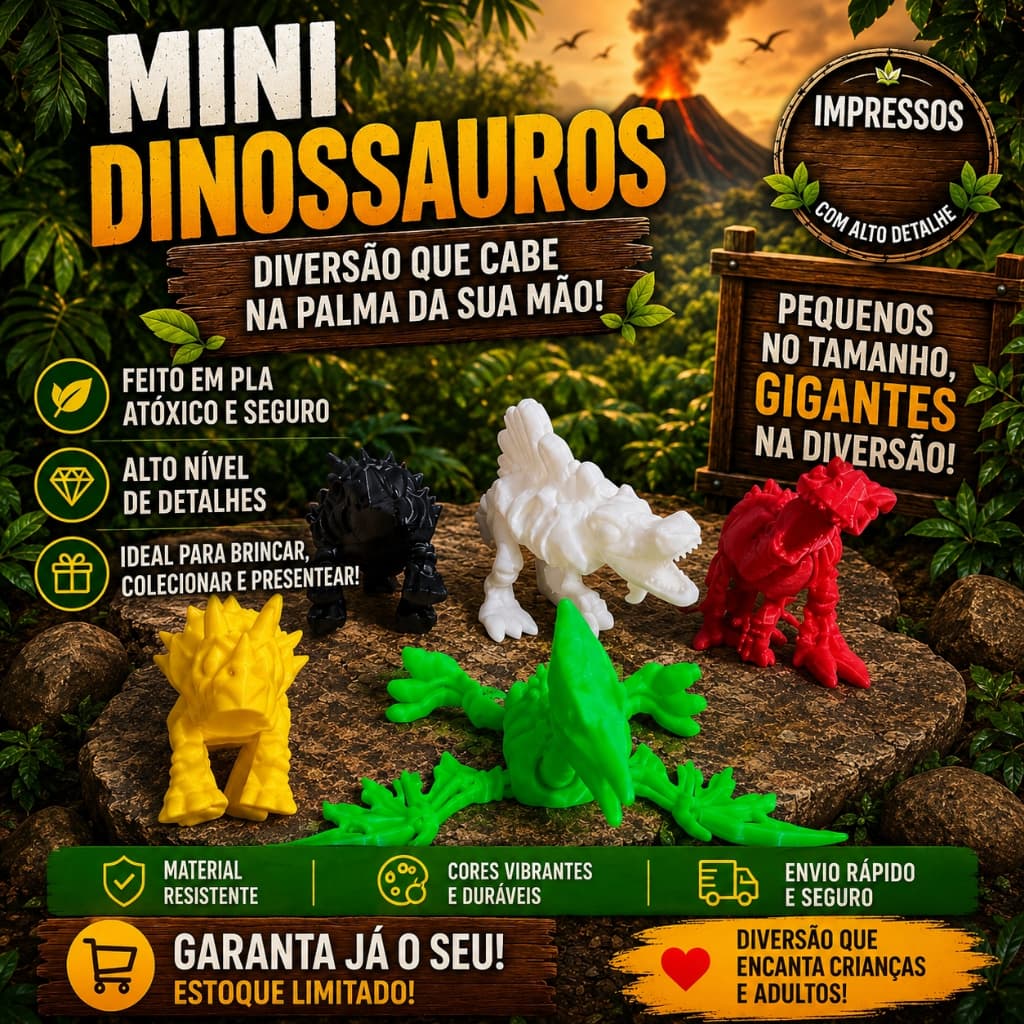 Mini Dinossauro Articulado Sensorial – Brinquedo Relaxante,  e Ideal para Colecionadores, Crianças e Adulto