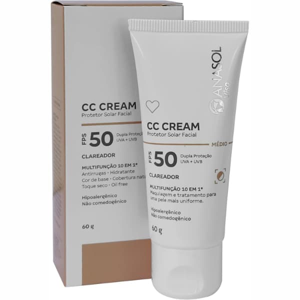 CC Cream Facial Médio FPS50 60G - Anasol