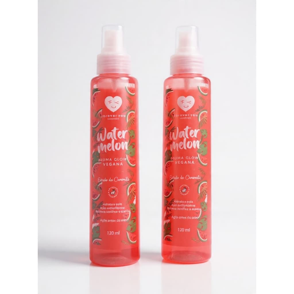 Kit 2 Brumas Glow Fixadora de Maquiagem Spray Facial Hidratante Efeito Iluminado 120ml