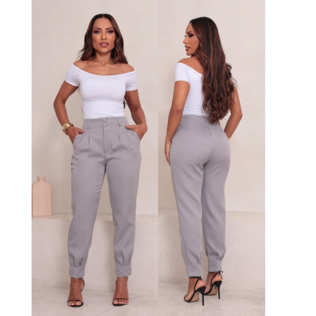 Calça Alfaiataria Feminina Cintura Alta Com Pinça na frente. Casual e Social do P.M.G.GG