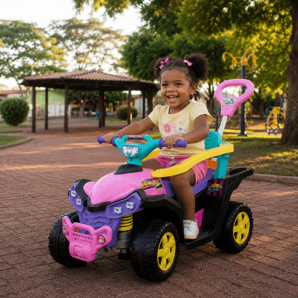 Quadriciclo Infantil de Empurrar e Passeio Maral Baby Quad Rosa