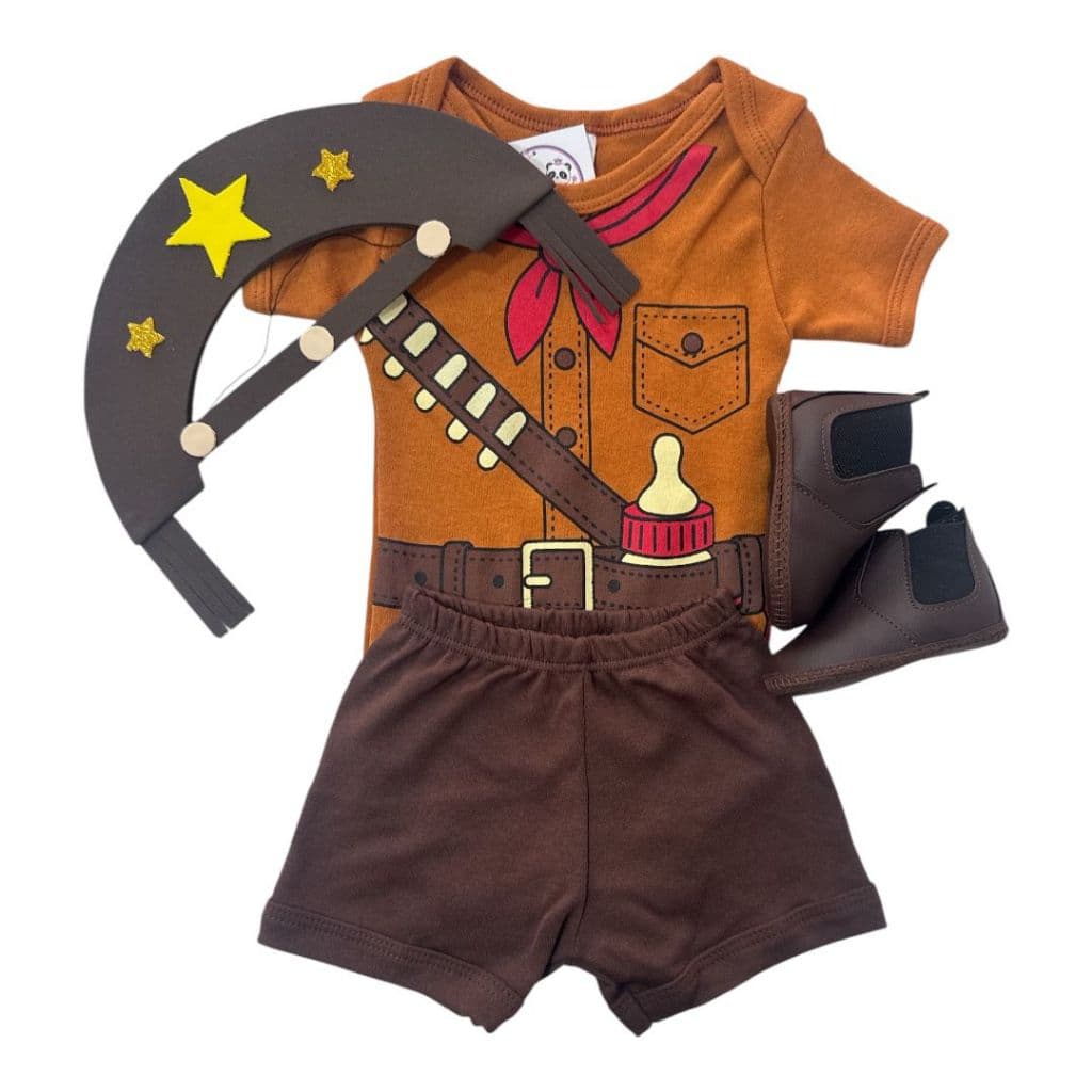 Body Bebê Menino - Cangaceiro de Mamadeira + Chapéu Cangaceiro - Junina