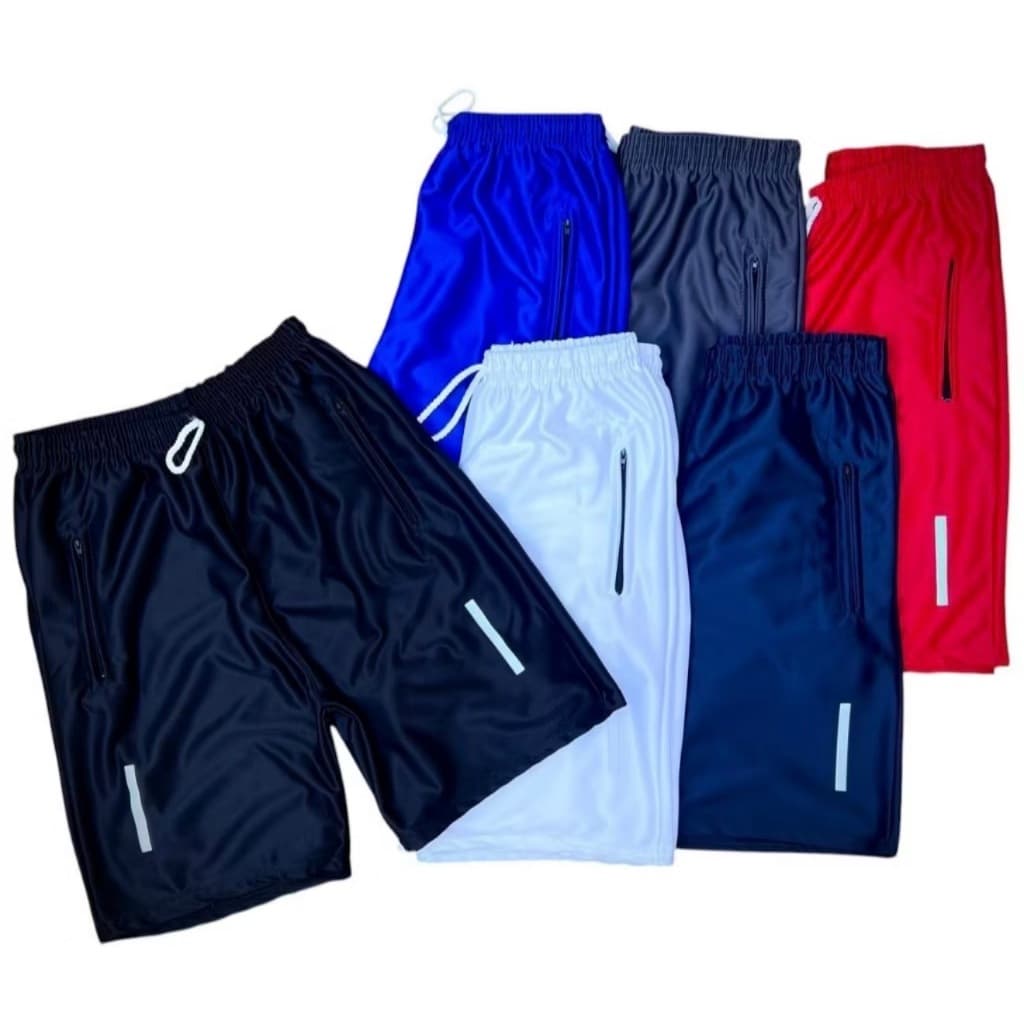 Kit 3, 4 ou 6 Bermuda Masculina DryFit Com Ziper Nos Bolsos Perfeito Para Treino