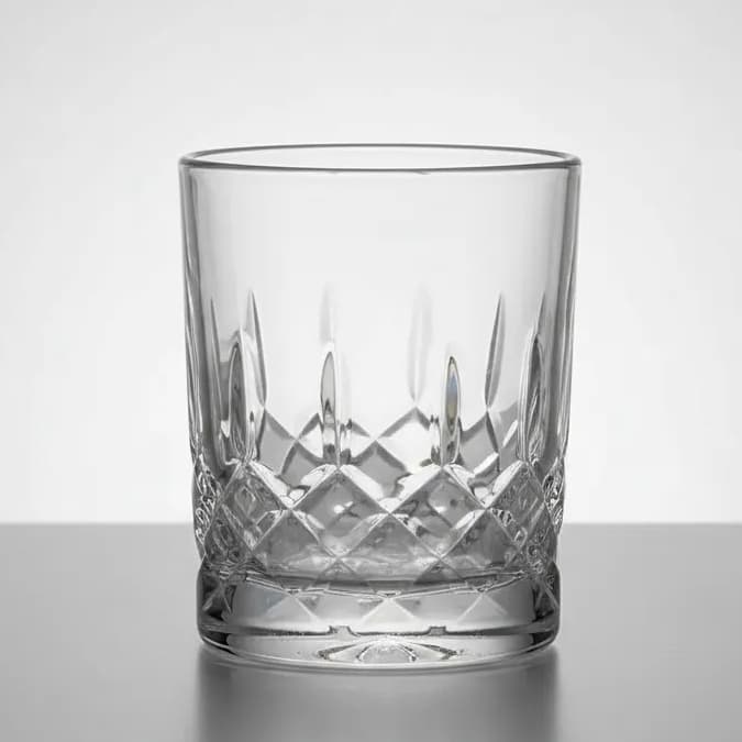 Jogo Com 6 Copos De Vidro Baixo Canelado Diamond 218ml