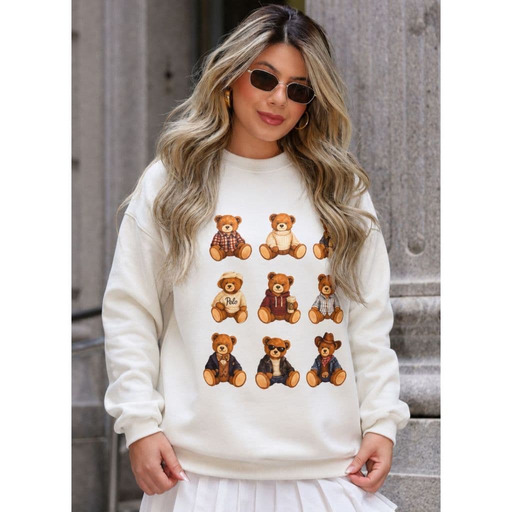 Moletom Femino Urso 100% Algodão Felpado com Estampa Teddy Qualidade Premium Moletom Ursinho