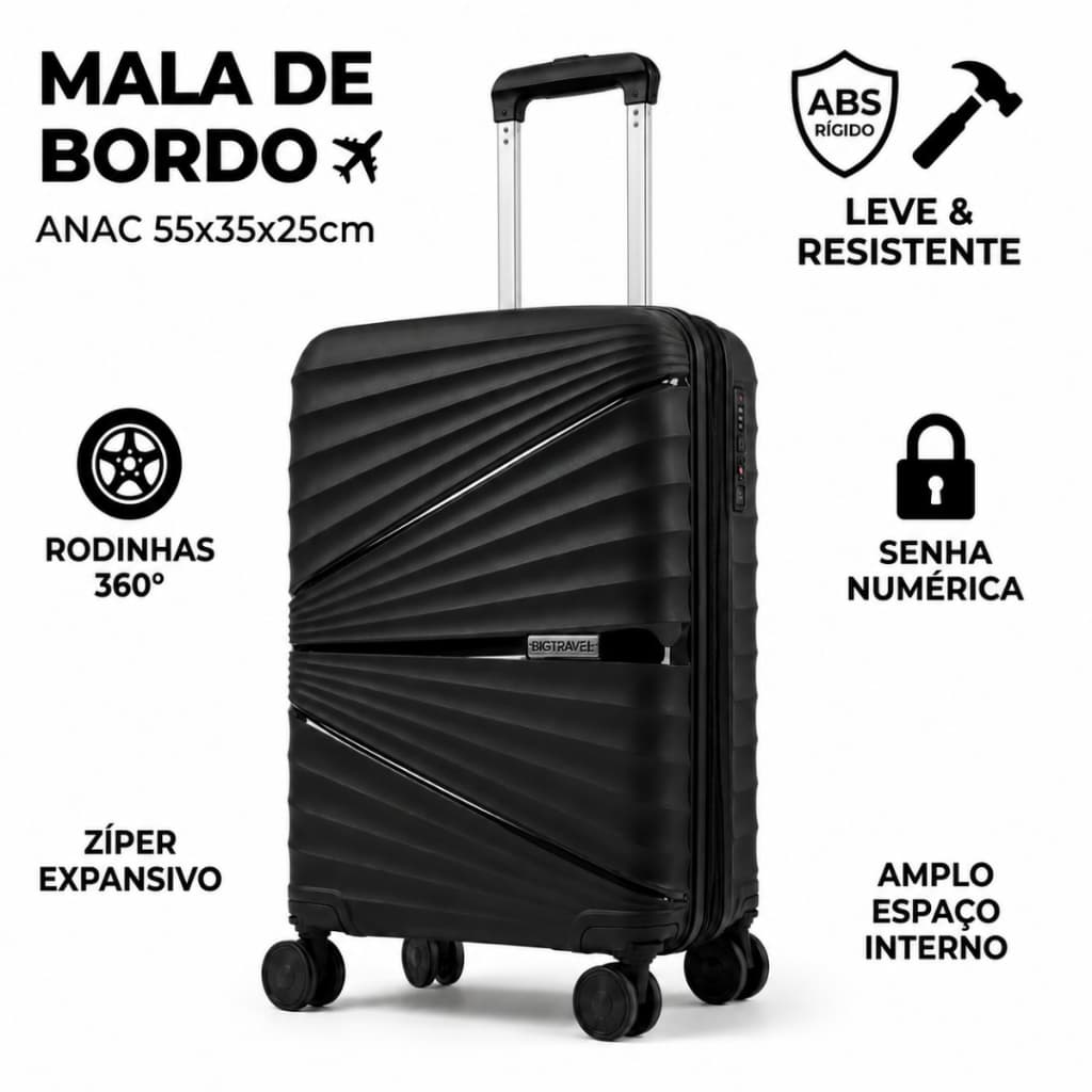 Mala Avião Bordo 10kg com Rodinhas Giratórias 360 Viagem Extensor Bagagem de Mão não Despacha