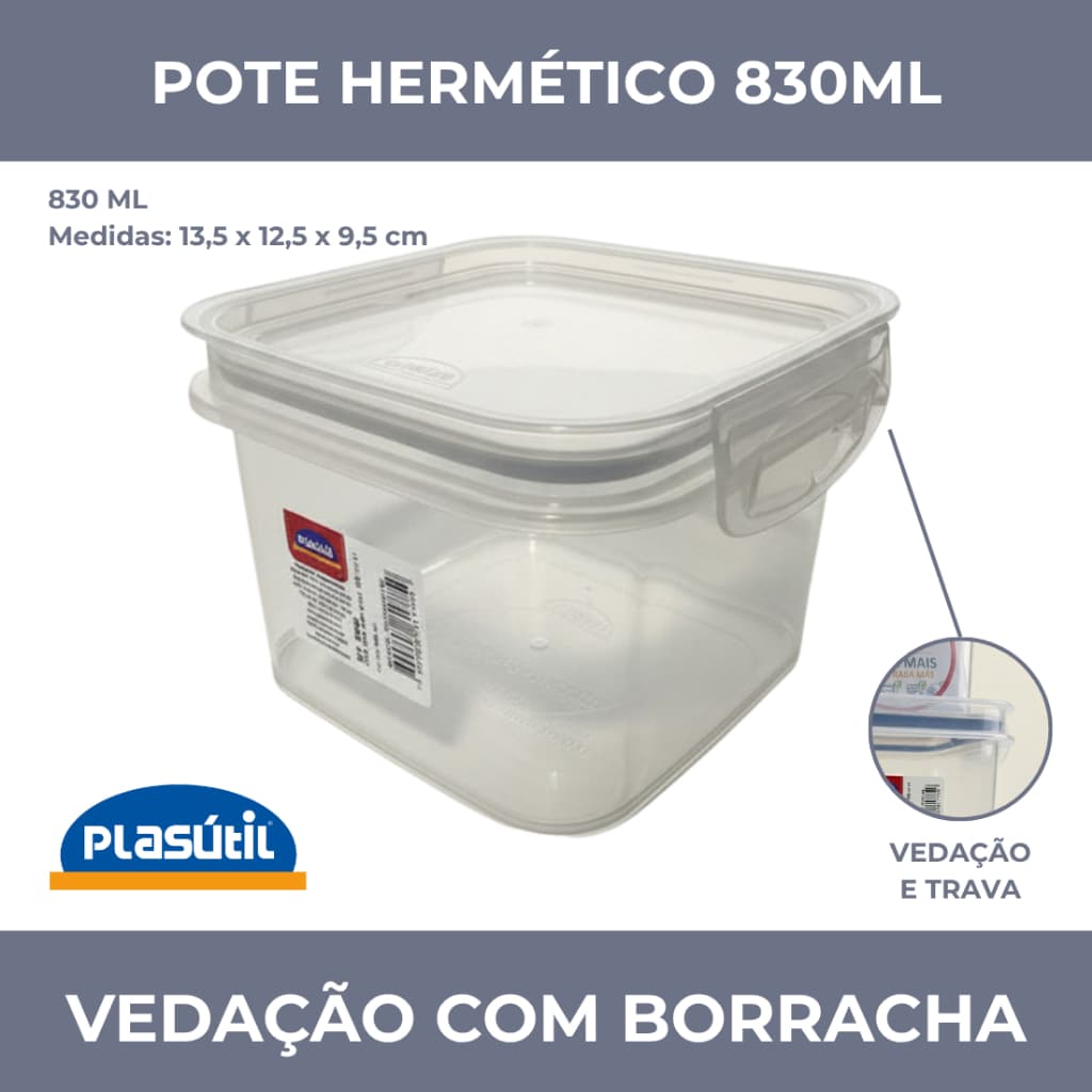 Pote Porta-mantimento 830ml Trava Mais Mantimento Plasútil