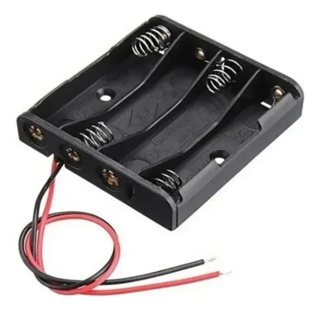 5 Peças - Suporte Para 4 Pilhas Aa Canoa Preto