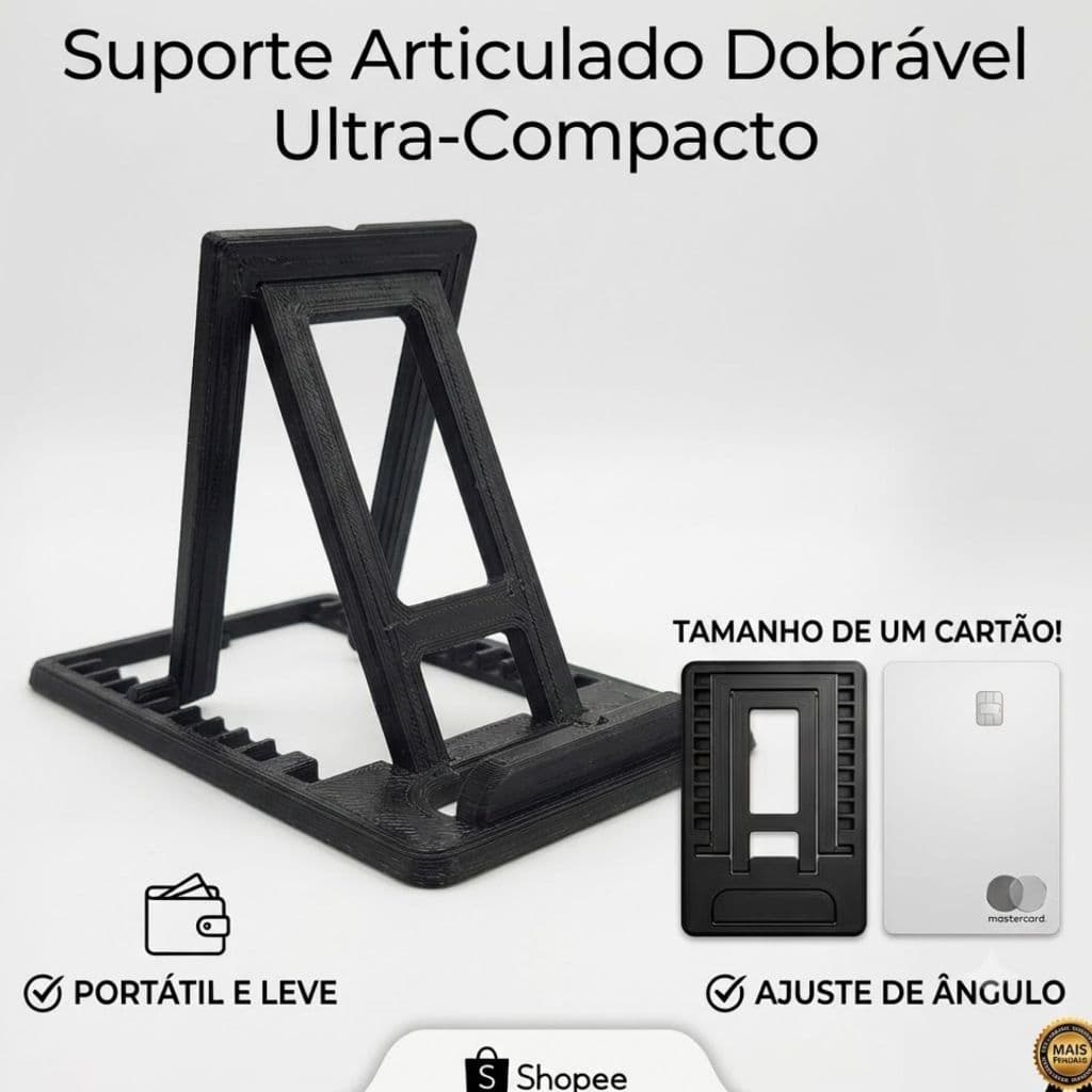Suporte Celular De Mesa Articulado Dobrável Portátil Tamanho pequeno Resistente