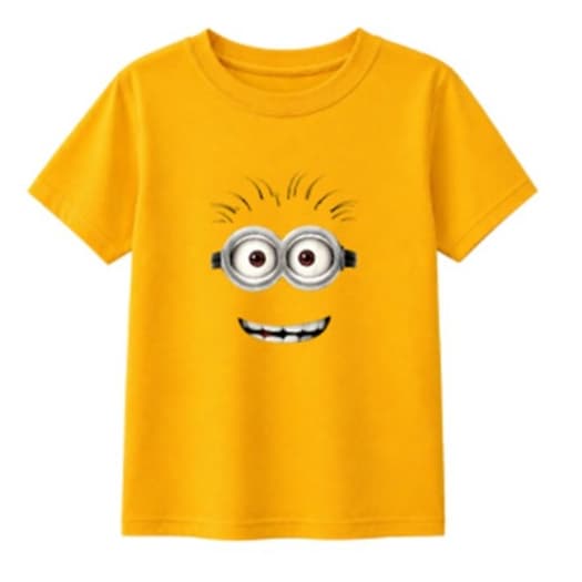 Camiseta Infantil Estampada Minions Amarela  Meu Malvado Favorito Confortável  100% Algodão Unisex