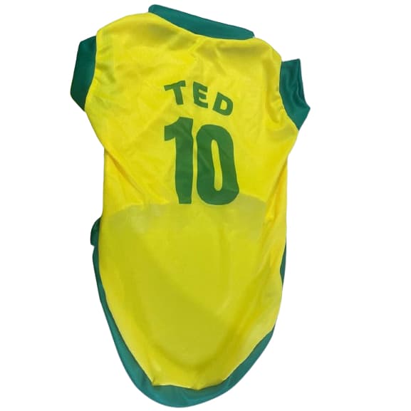 Roupa Pet Tema Brasil Camisa 10 - 45cm Comprimento NOVO