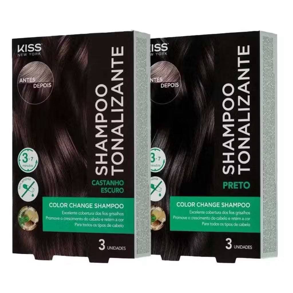 Shampoo Tonalizante Color Change Kiss New York Profissional Cobertura Fios Grisalhos