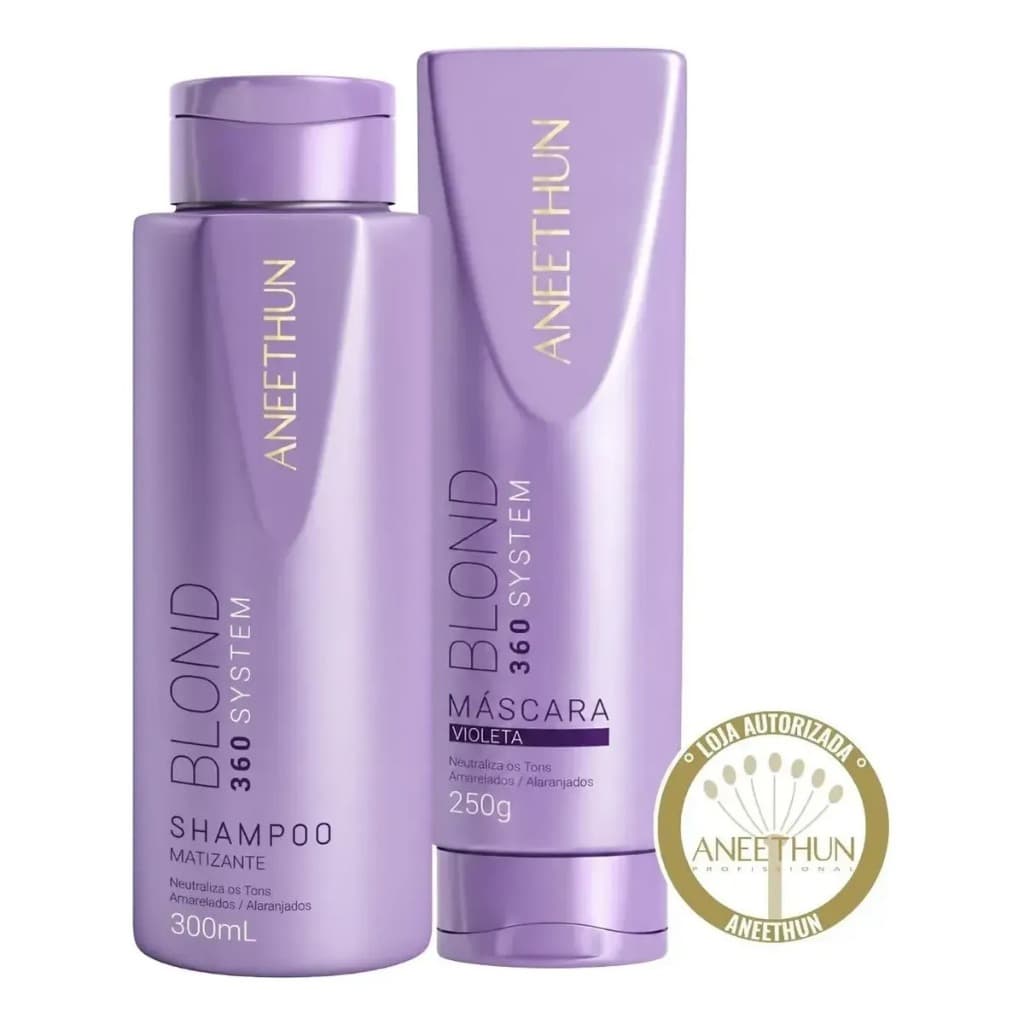 Kit Matizante Shampoo 300ml e Máscara 250g Aneethun Linha Blond System