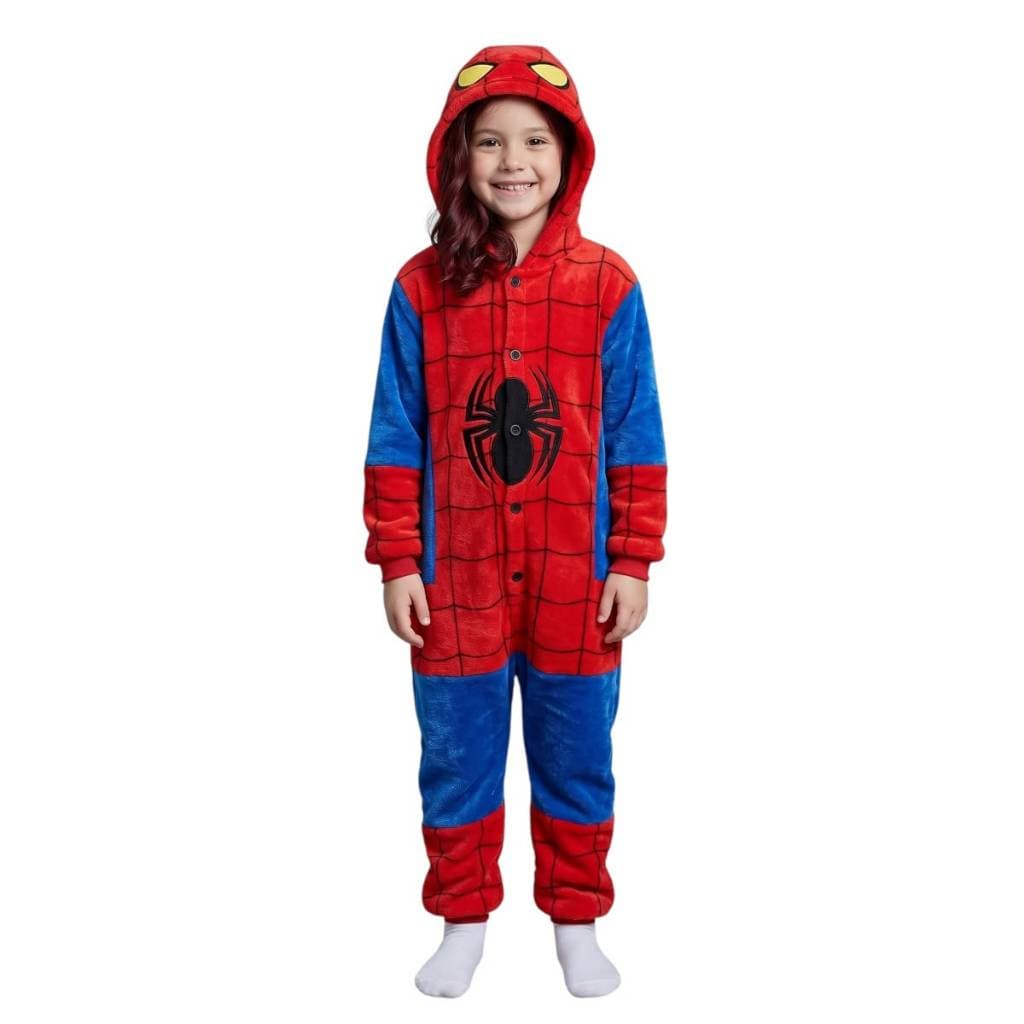 Pijama do Homem Aranha - Fantasia Adulto e Infantil Macacão Kigurumi Spider Man