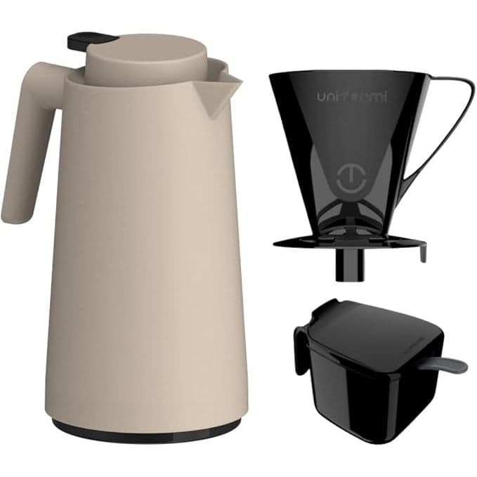 Kit Prático Para Café com Garrafa Térmica Vercelli 1L + Açucareiro + Suporte de Filtro Diversas Cores