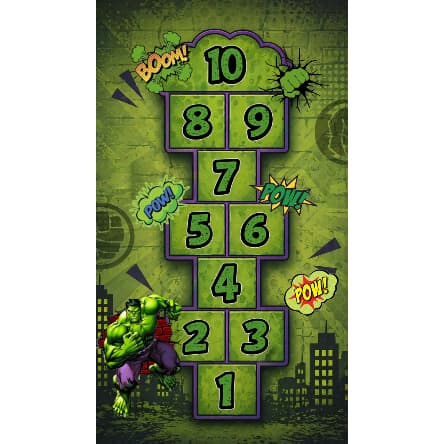 Amarelinha Hulk Infantil Tapete Lona 150x100 Jogo Educativo Brincadeira Crianças