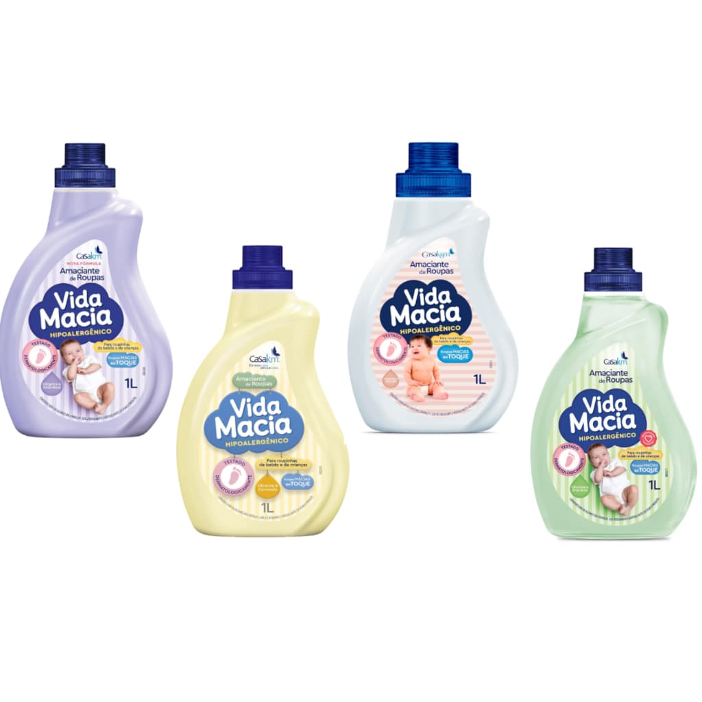 Amaciante Diluído Vida Macia Glicerina Aromas Hipoalergenico para Bebês