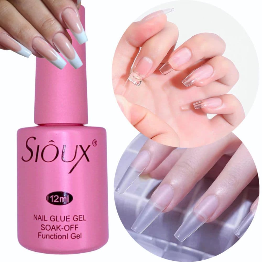Cola de Unha em Gel Líquida Sioux 12ml - Secagem UV/LED, Alta Fixação, Resistente à Água
